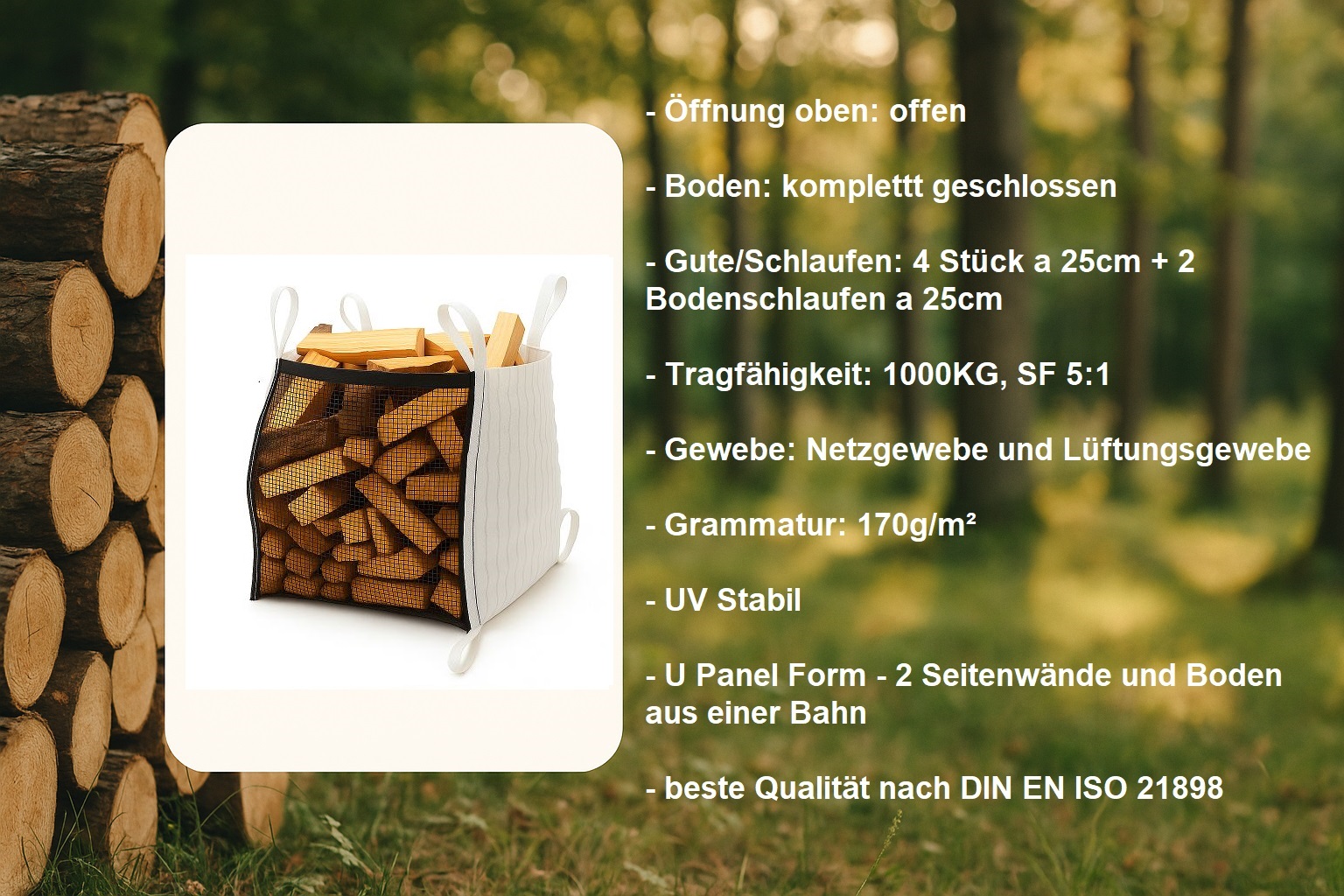 Holzbag, Holz bag, Woodbag, Big Bag holz, Holz big bag Profi Holzbag Woodbag