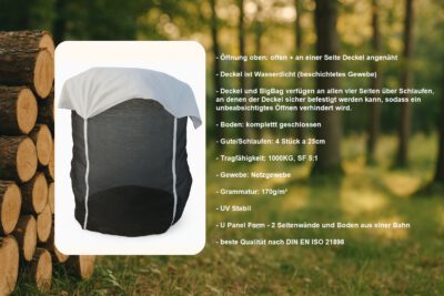 Premium Holzbag mit Abdeckung